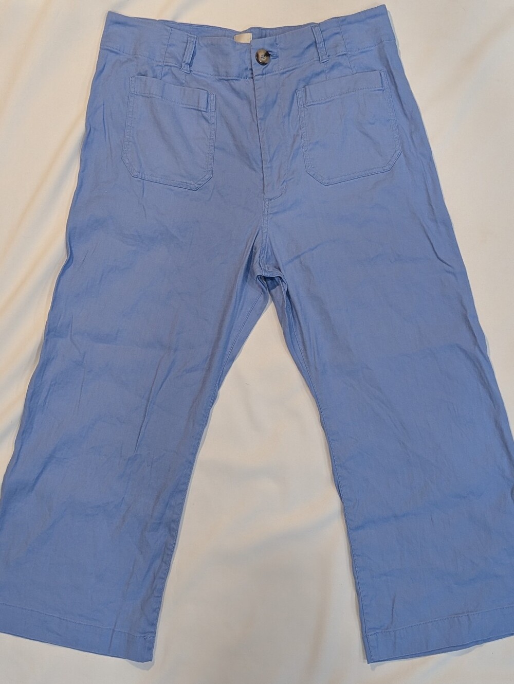 Maeve Colette European Linen Stretch High Rise Wide Leg Pants Sz 34 Lavender